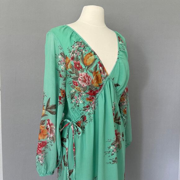 Auguste the Label Jennifer Maxi Dress Green Floral Boho Lightweight Lined Size S - Picture 8 of 16